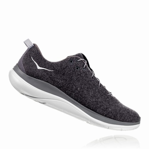 Hoka One One HUPANA FLOW WOOL Lifestyle Shoes For Men India Grey/Black IN-2415